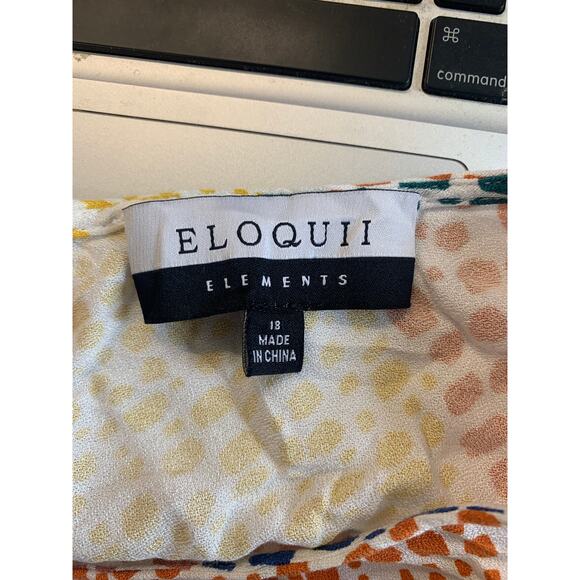 Eloquii Women's Elements Tiered Dress 3/4 Sleeve Rainbow Dot Print Multi Size 18 - Picture 5 of 7